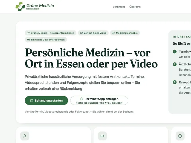 grunemedizin.de — Praxis-Website auf Basis des cannaflow-Ärzteportals
